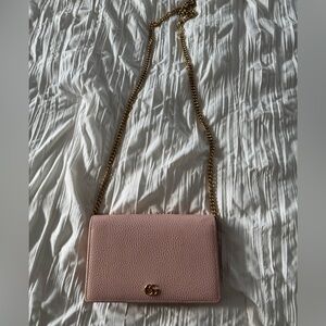 Gucci Pink Crossbody Bag with Gold Chain
